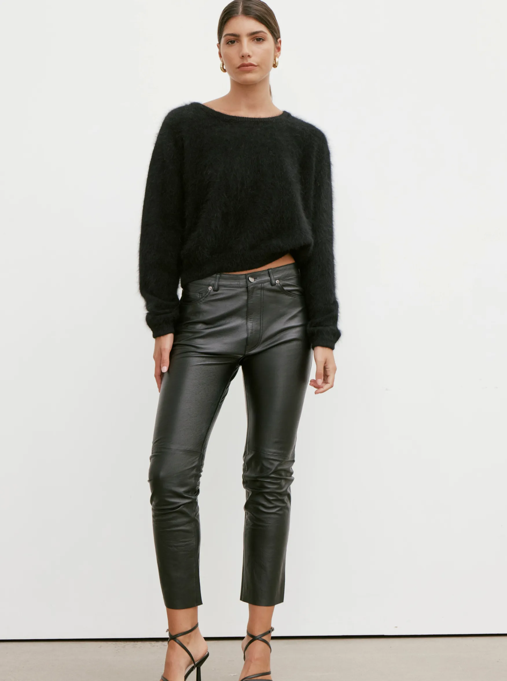 TATE LEATHER PANT - BLACK