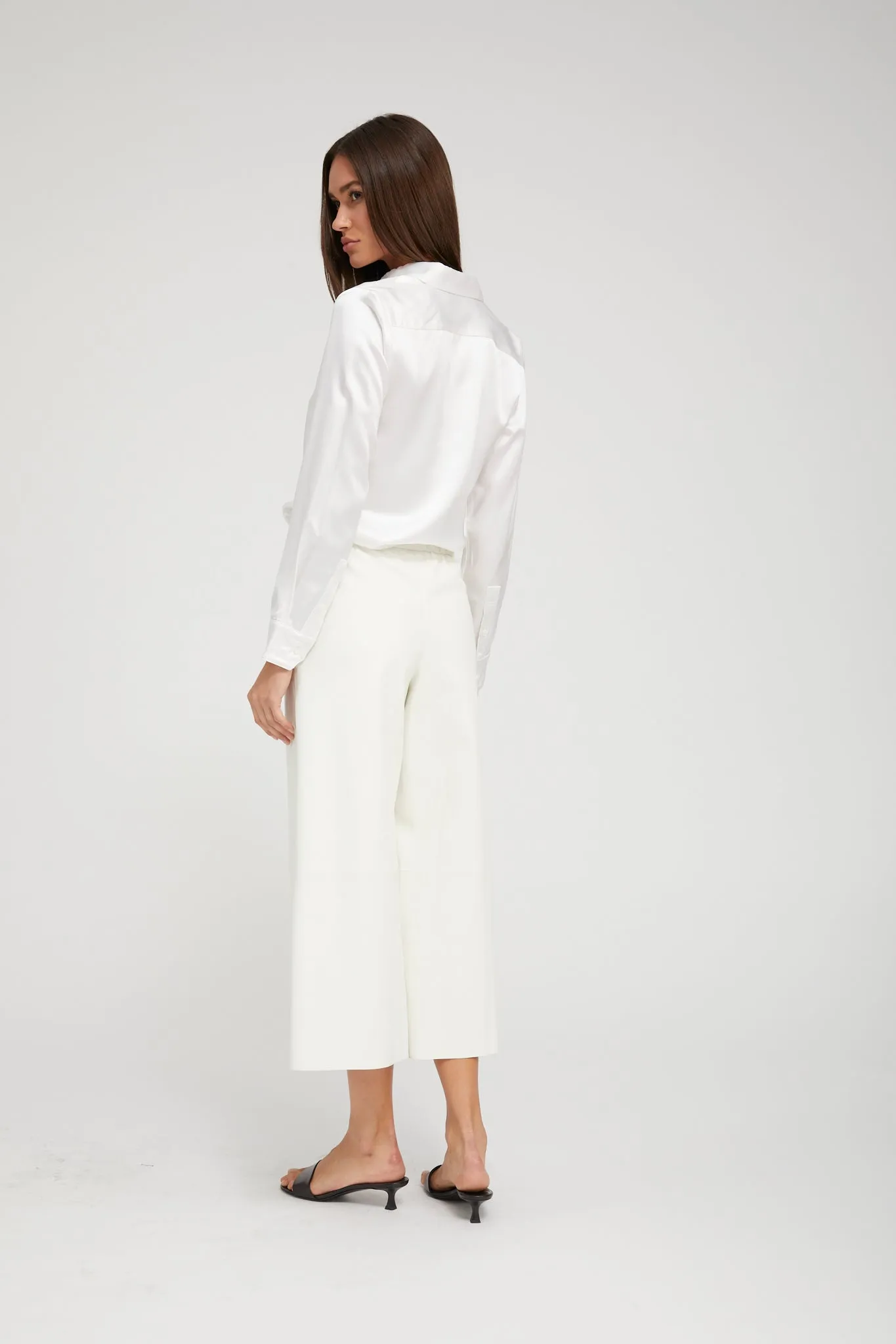 White Leather Culotte