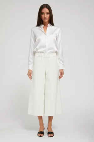 White Leather Culotte