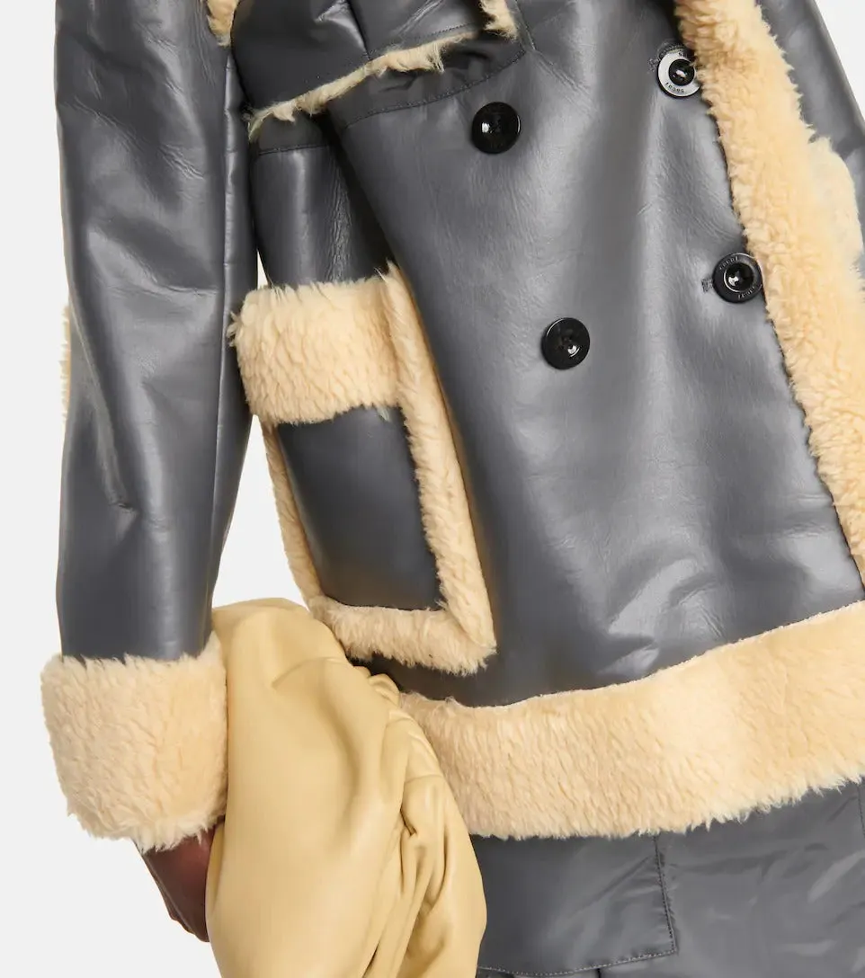 Women's Black Faux Shearling Trimmed Jacket