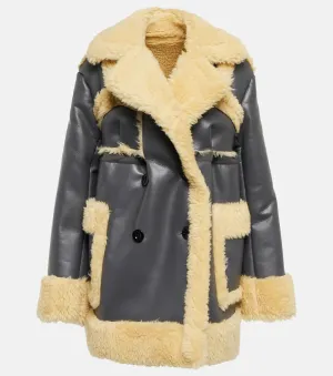 Women's Black Faux Shearling Trimmed Jacket