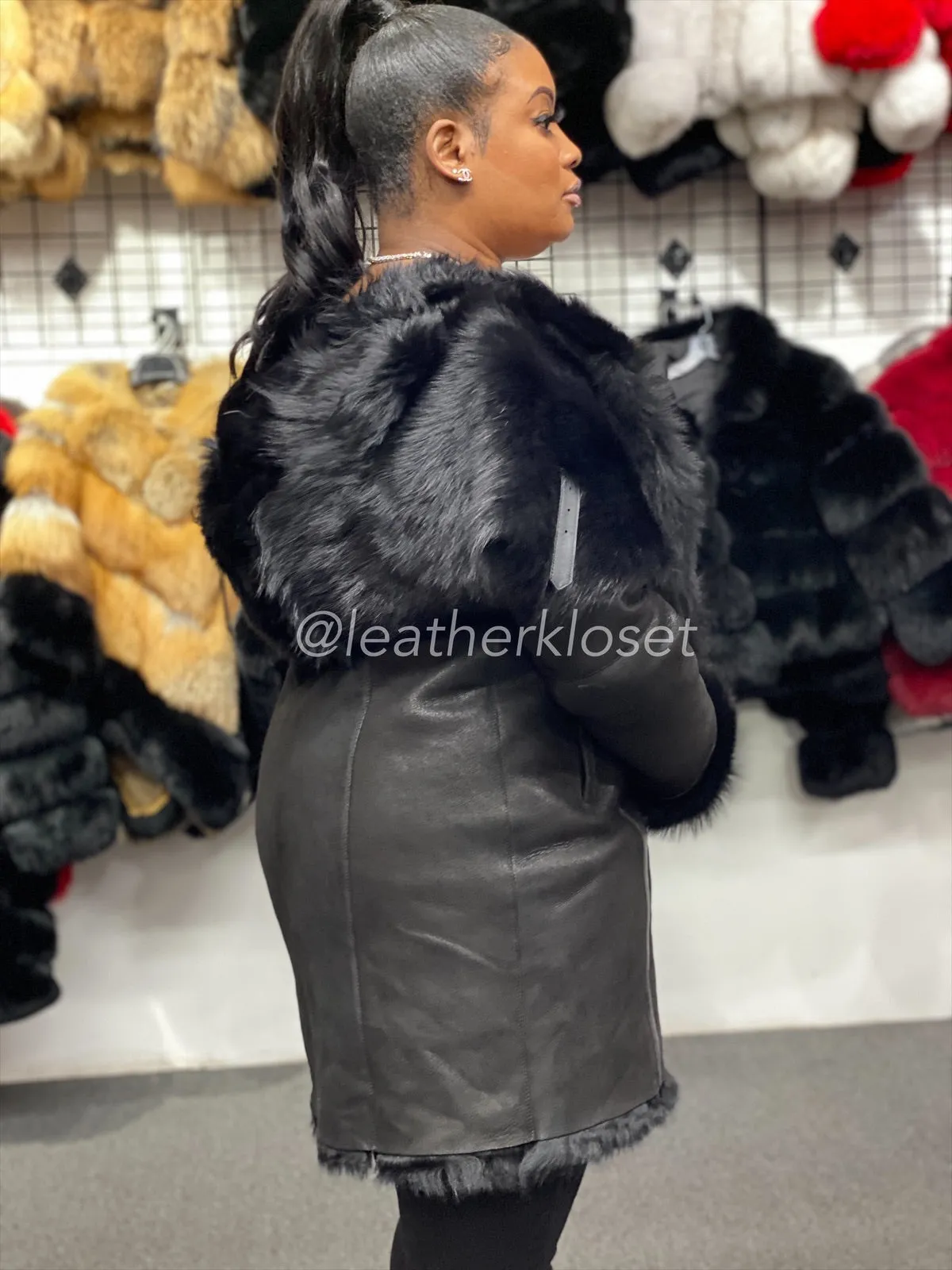 Women's Real Sheepskin 3/4 Jacket